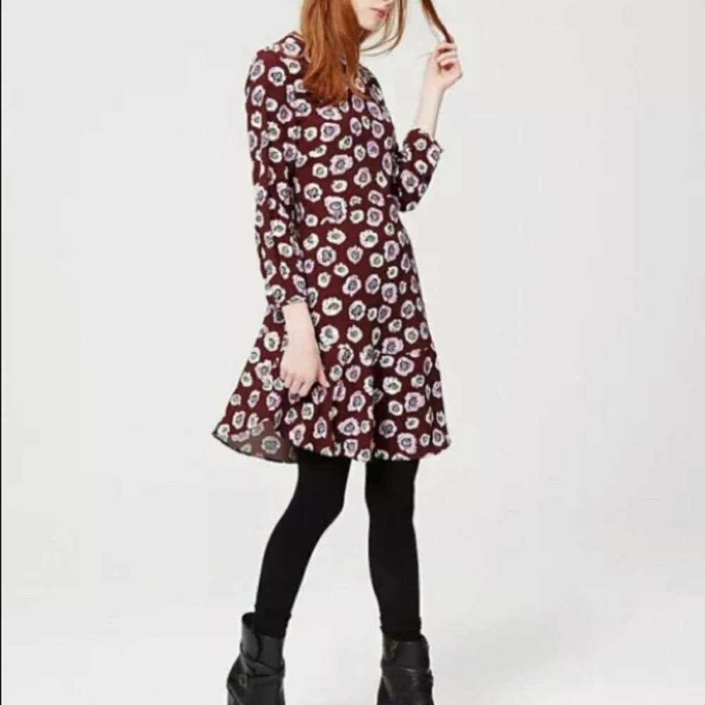 LOFT Floral Flounce Dress - Size 6